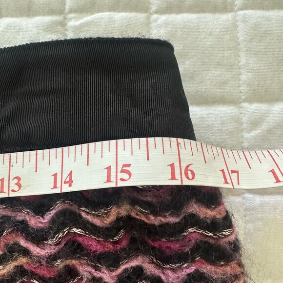 KNITTED KNOTTED Womens Skirt 12 Purple Textured Mohair Wool Fuzzy Preppy Career - Picture 11 of 13